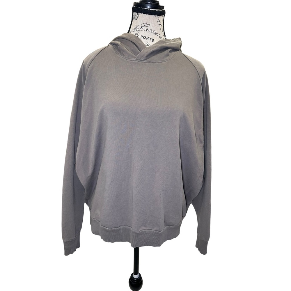 Universal Standard Taupe French Terry Pima Cotton Pullover Hoodie